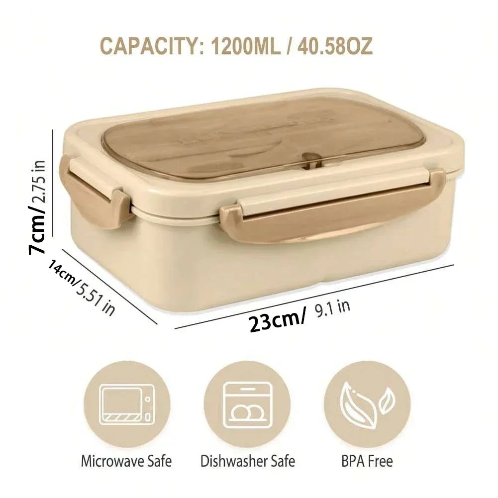 Compartment Lunch Box Portable Kids Students Office Bento Box With Fork and Spoon Microwave Food Storage Container for Picnic
