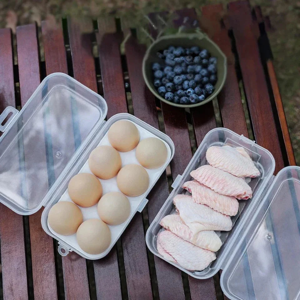 Portable Shockproof Eggs Box 4/8 Grids Storage Container Egg Holder Transparent Kitchen Organizer for Outdoor Camping Picnic