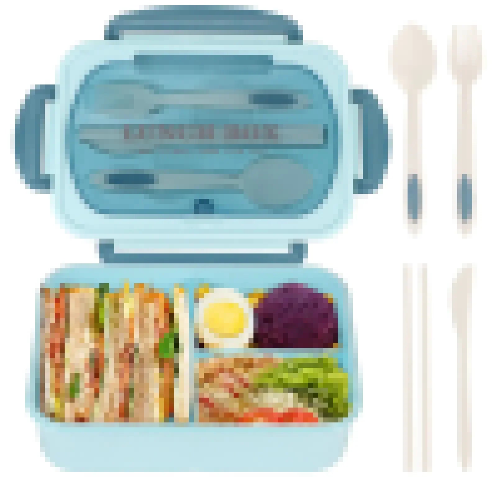 Compartment Lunch Box Portable Kids Students Office Bento Box With Fork and Spoon Microwave Food Storage Container for Picnic