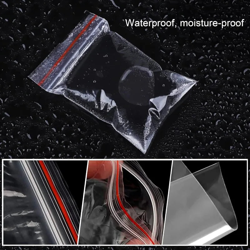 500/100pcs Self Sealed Bags Plastic Storage Bag for Jewelry Food Pills Transparent Zipper Storage Bag Package Pouches Wholesale
