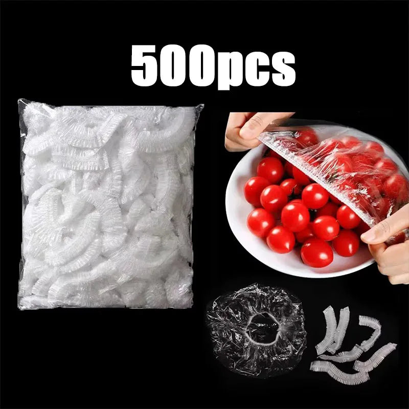 50-500pcs Wrap Disposable Food Cover,Elastic Food Bowl Protective Covers,Fruit Fresh-keeping Plastic Bag,Fruit Vegetable Cover