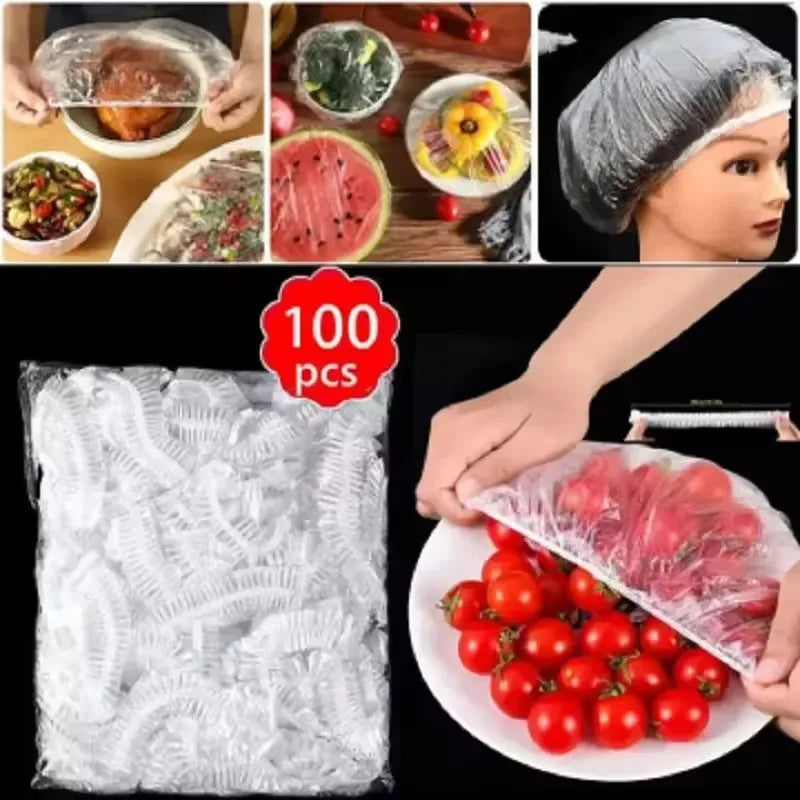 Reusable Disposable Food Cover, Plastic Wrap, Durable Elastic Lids for Bowls, Elastic Plate Covers for Kitchen Food Saver Bag
