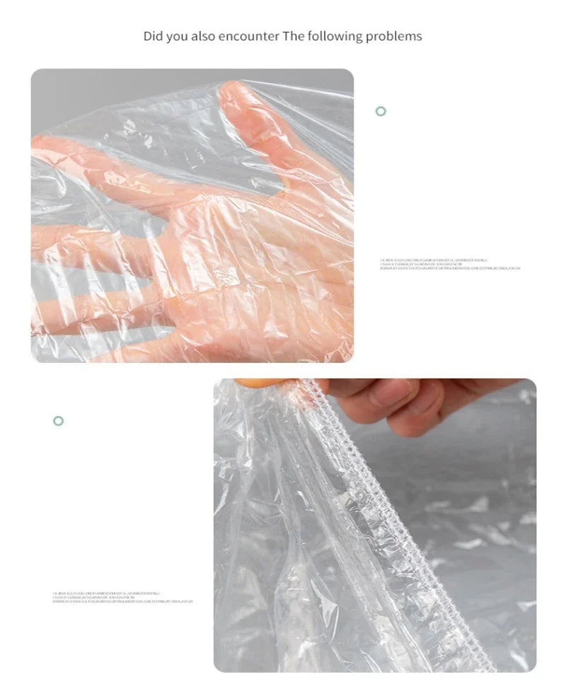 80/70/52/42cm Disposable Food Cover Wrap Food Grade Fruit Vegetable Storage Bag Elastic Plastic Bag Kitchen Fresh Keeping Bag