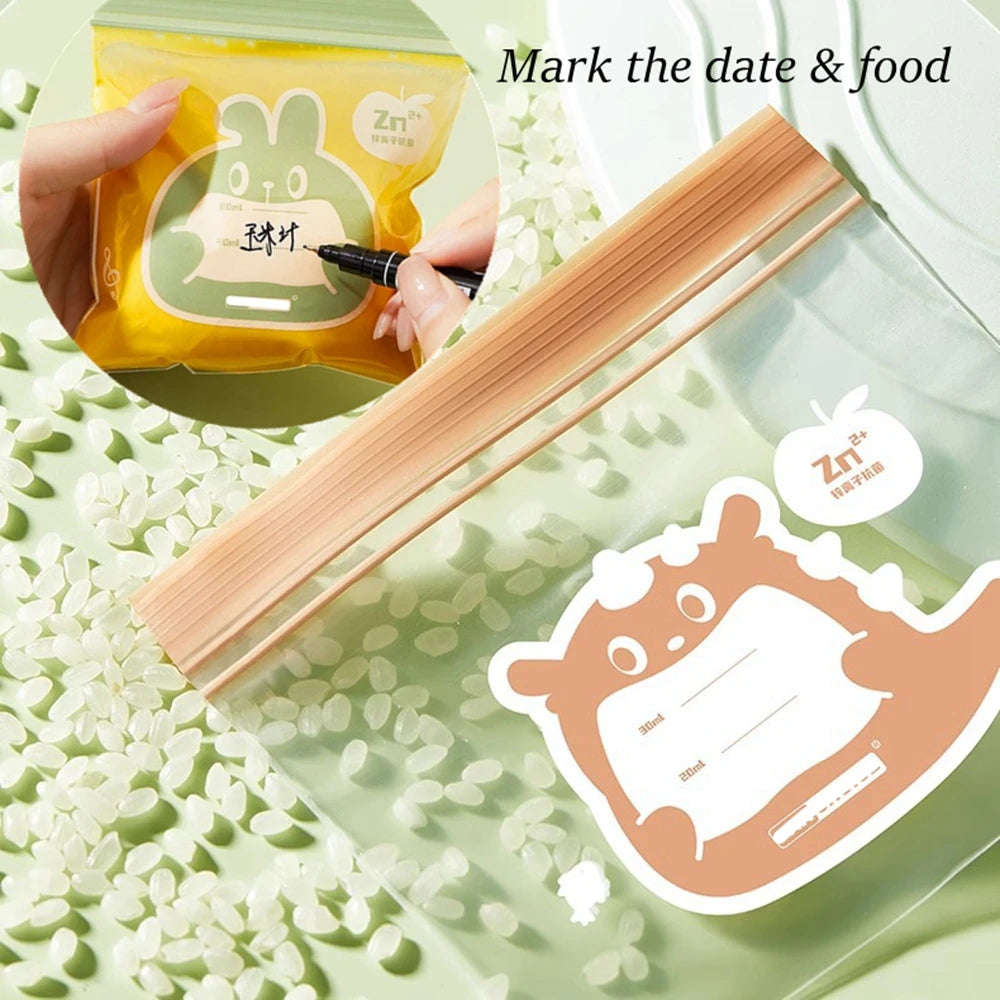 2 Pack Snack and Sandwich Bags Clear Storage Bag with Zip Mini Medium Food Storage Bag Freezer Camping Kitchen Fresh Keeping Bag