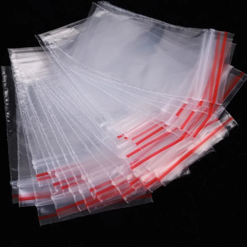 Thickened Zipper Sealed Bags Transparent Plastic Storage Bag for Small Jewelry Food Packing Reclosable Zipper Sealing Bags Pouch