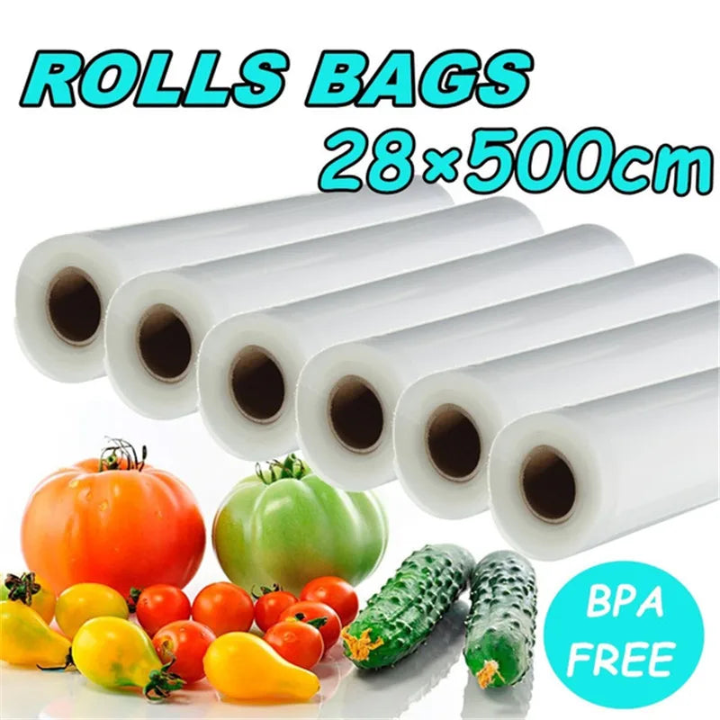 Kitchen Vacuum Packed Bags Sealer Food Saver Bag Reusable Rolls Fresh-keeping Food Meat Saver Storage Bag Kitchen Organizer