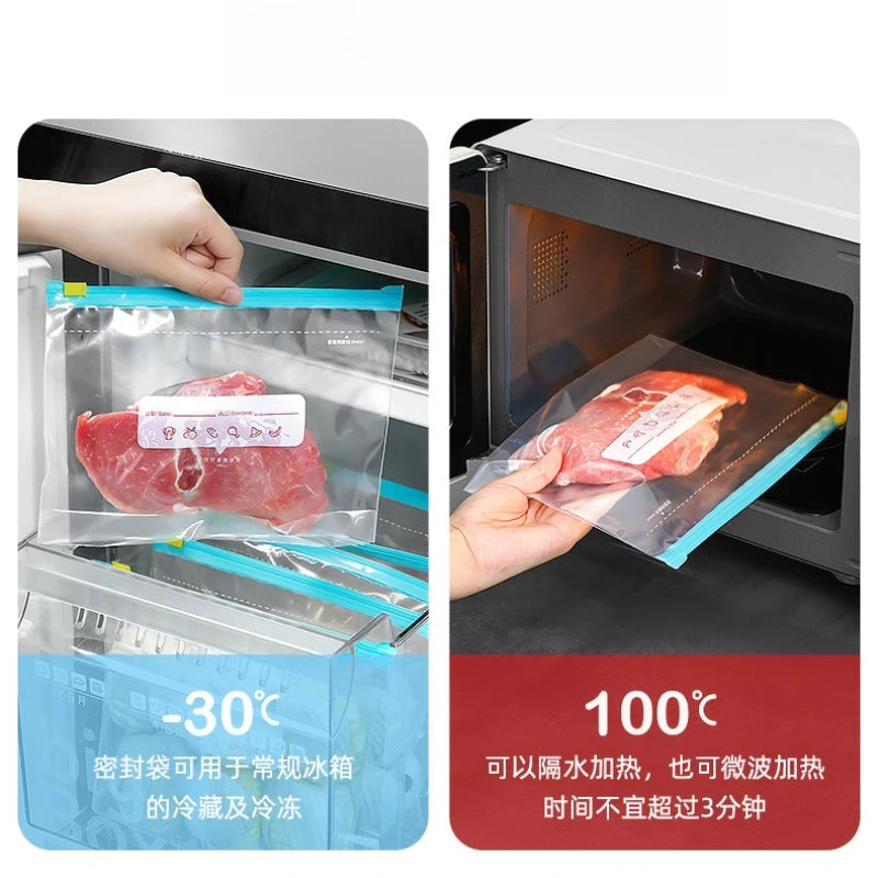 Zip Lock Food Storage Bags, Thick Freezer Bags For Fridge, Microwave Safe, Reusable, Suitable For Organizing (3 Sizes)