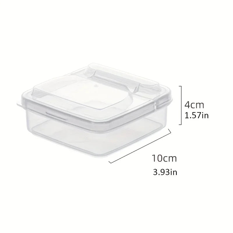 2PC Sliced Cheese Container for Fridge, Clear Plastic Butter Block Cheese Slice Storage Box with Flip Lid for Refrigerator Food