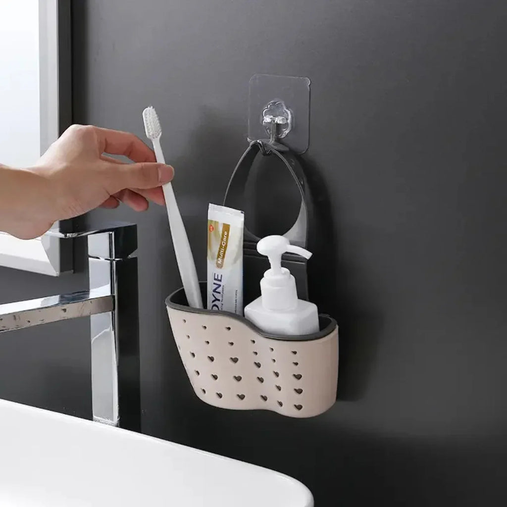 Home Storage Drain Basket Kitchen Sink Holder Adjustable Soap Sponge Shlf Hanging Drain Basket Bag Kitchen Accessories