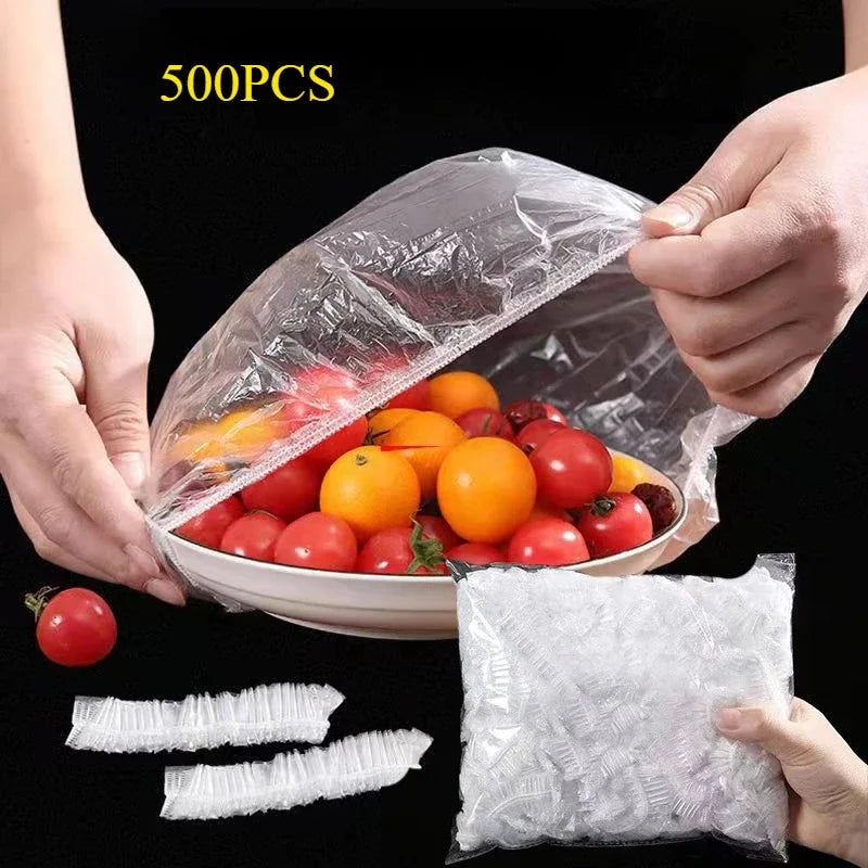 Reusable Disposable Food Cover Plastic Wrap Durable Elastic Food Lids for Bowls Elastic Plate Covers For Kitchen Food Saver Bag
