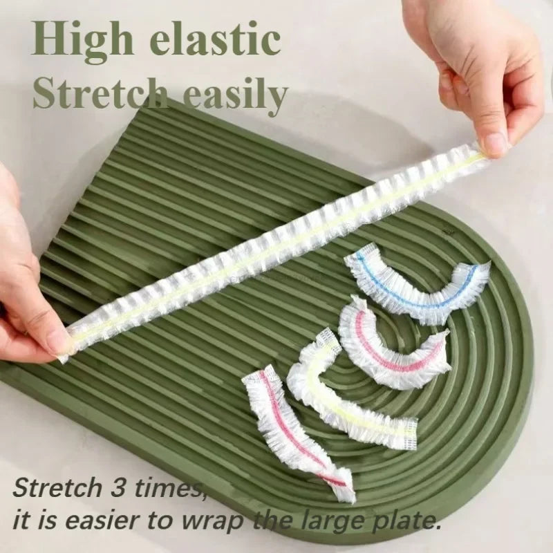 Reusable Disposable Food Cover Plastic Wrap Durable Elastic Food Lids for Bowls Elastic Plate Covers for Kitchen Food Saver Bag
