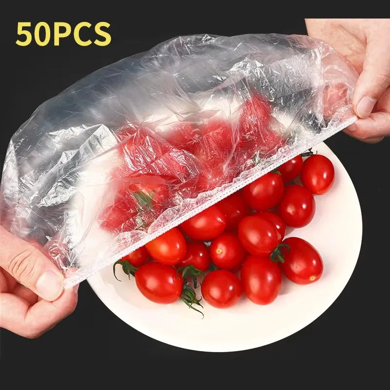 Reusable Disposable Food Cover Plastic Wrap Durable Elastic Food Lids for Bowls Elastic Plate Covers for Kitchen Food Saver Bag