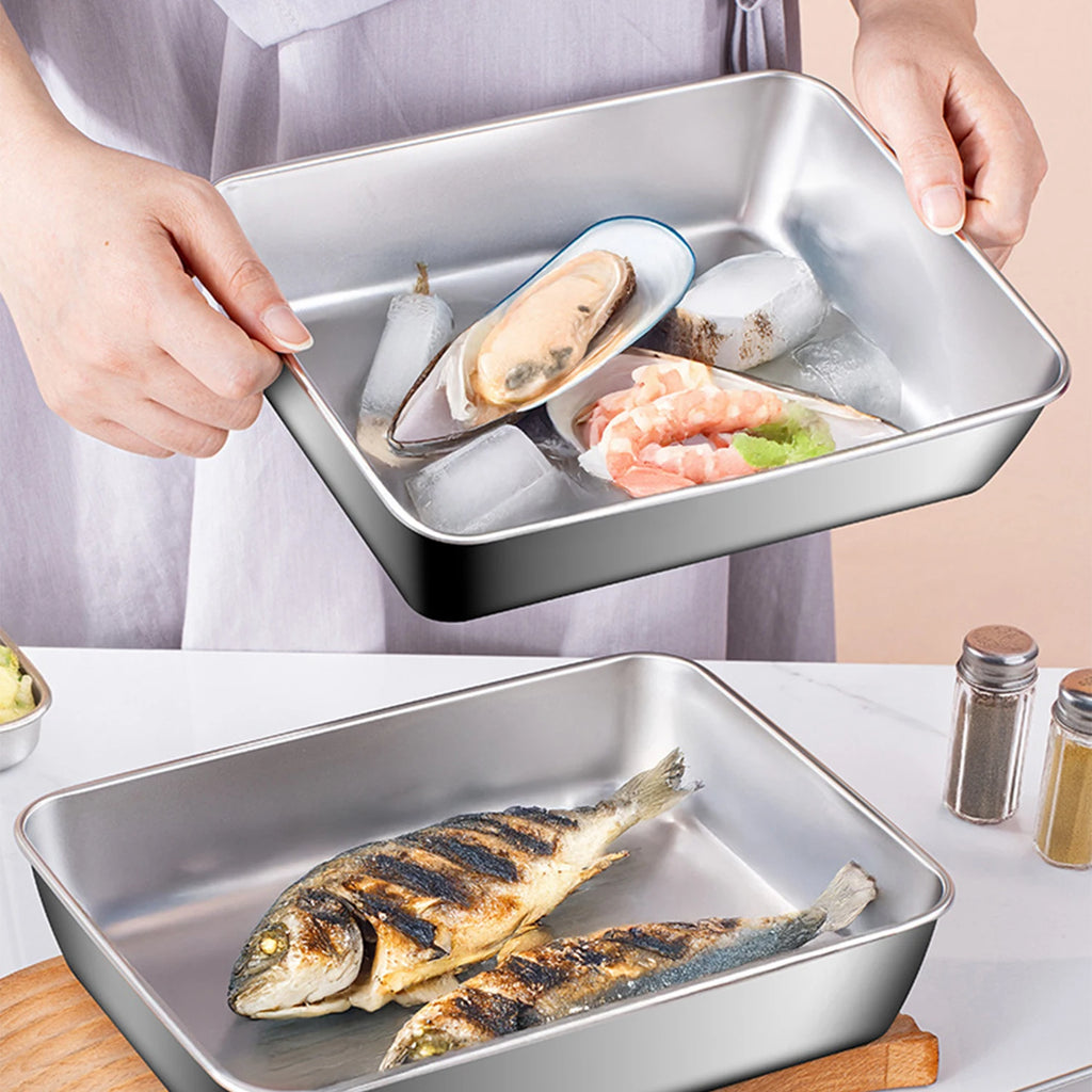 6pcs Stainless Steel Food Storage Container Large Capacity Suitable for Vegetables Fruits Fresh Meat and Various Foods