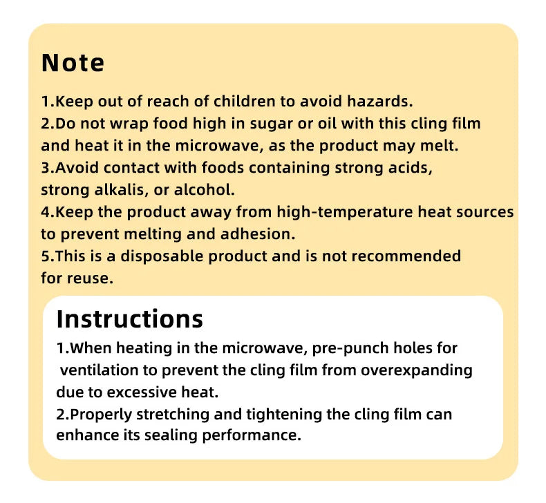 Disposable PE Cling Film With Perforated Cutting Line Extra Thick Strong Clingy Plastic Food Wrap For Refrigerator Fresh Keeping