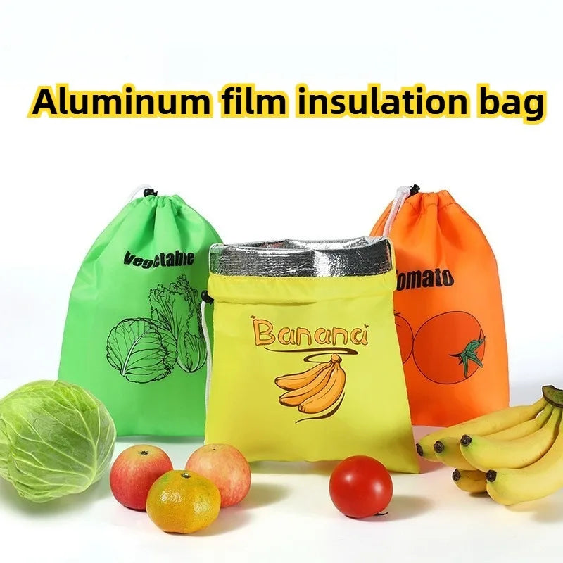 Preservation Storage Bags For Fruits Vegetables Fresh Keeping Reusable Drawstring Banana Bundle Pocket Lettuce Organizer