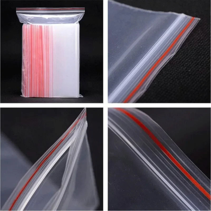Thickened Zipper Sealed Bags Transparent Plastic Storage Bag for Small Jewelry Food Packing Reclosable Zipper Sealing Bags Pouch