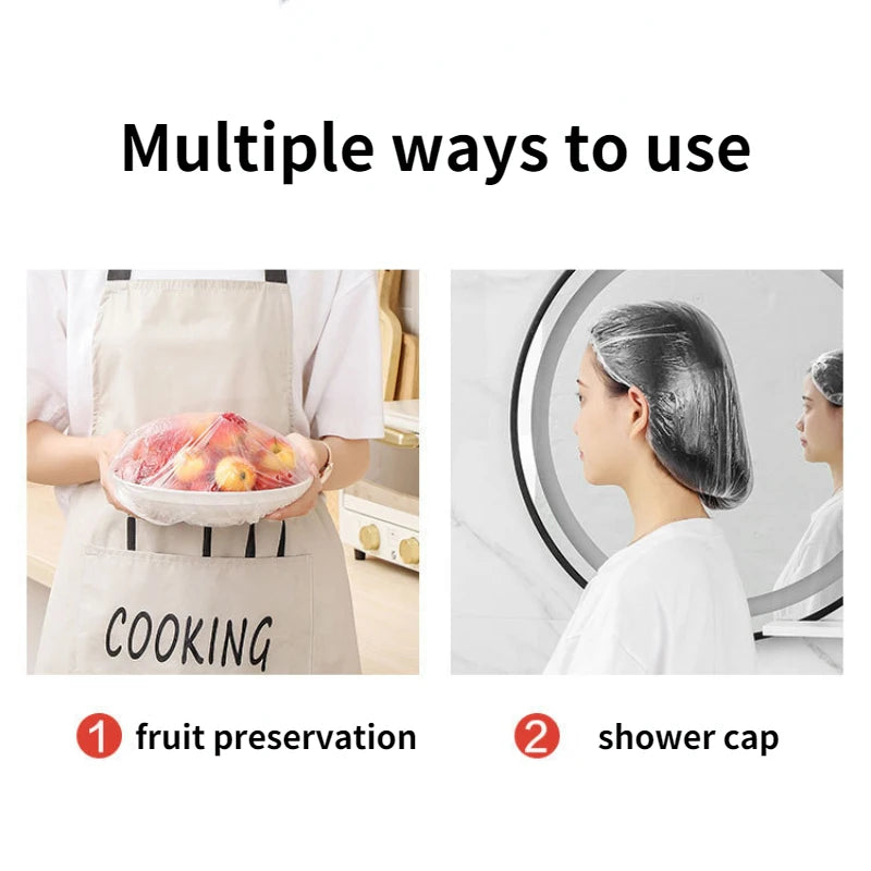 Colorful Disposable Food Cover Plastic Elastic Wrap Bags for Fruit Vegetable Fresh-keeping Bag Reusable Saran Wrap
