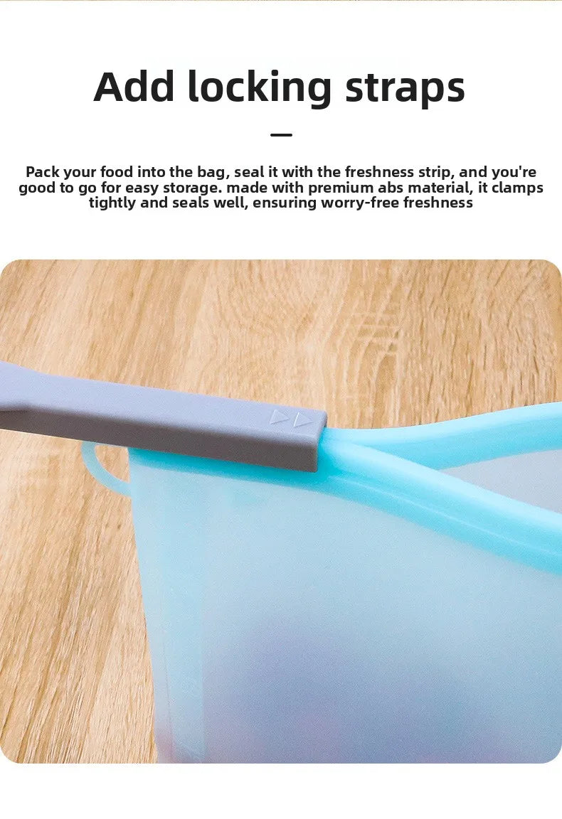 Reusable Silicone Food Storage Bags Thickened Airtight Seal Anti-Odor For Vegetable Fruit Snack Portable Storage Bags