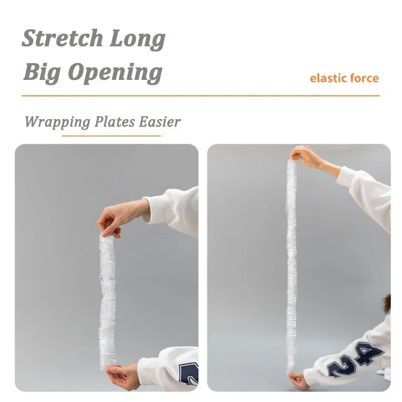 80/70/52/42cm Disposable Food Cover Wrap Food Grade Fruit Vegetable Storage Bag Elastic Plastic Bag Kitchen Fresh Keeping Bag