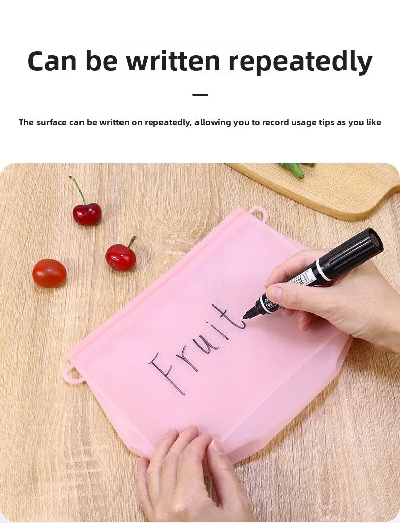 Reusable Silicone Food Storage Bags Thickened Airtight Seal Anti-Odor For Vegetable Fruit Snack Portable Storage Bags