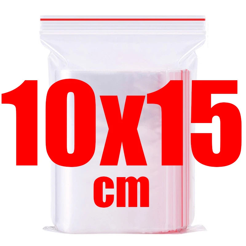 500/100pcs Self Sealed Bags Plastic Storage Bag for Jewelry Food Pills Transparent Zipper Storage Bag Package Pouches Wholesale