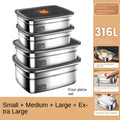 316 Stainless Steel Crisper, Lunch Box, Sealed Leak-proof Bento Box, Refrigerator Freezer Storage Box, Camping Lunch Box