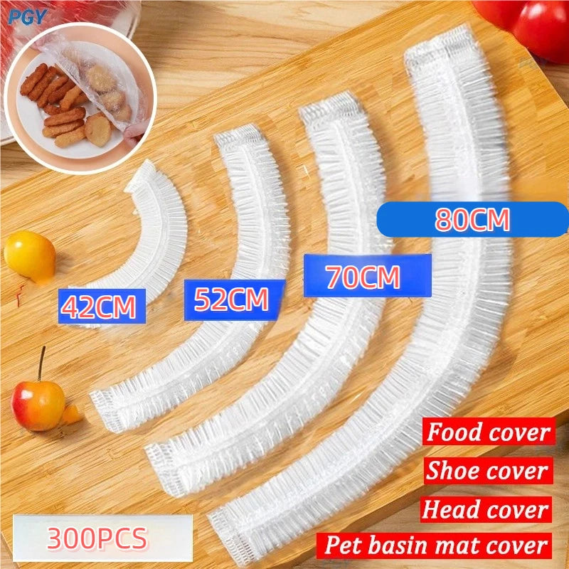 80/70/52/42cm Disposable Food Cover Wrap Food Grade Fruit Vegetable Storage Bag Elastic Plastic Bag Kitchen Fresh Keeping Bag