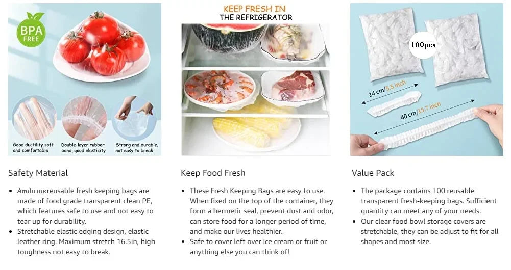 50-500pcs Wrap Disposable Food Cover,Elastic Food Bowl Protective Covers,Fruit Fresh-keeping Plastic Bag,Fruit Vegetable Cover