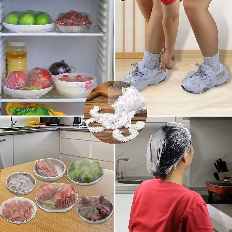 Reusable Disposable Food Cover Plastic Wrap Durable Elastic Food Lids for Bowls Elastic Plate Covers For Kitchen Food Saver Bag