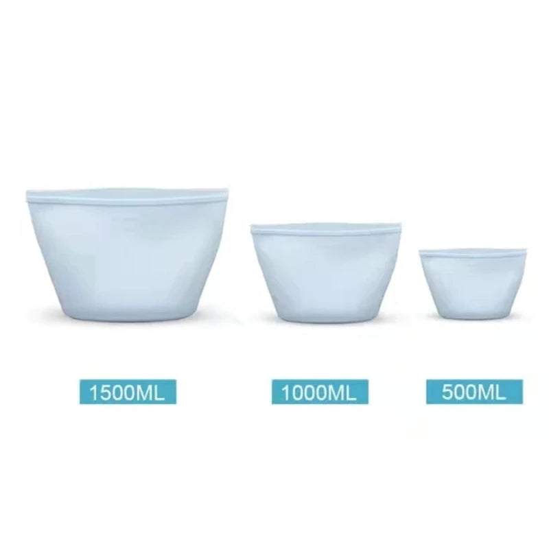 3PCS Silicone Food Storage Bag Reusable Stand Up Zip Leakproof Containers Fresh Wrap Ziplock