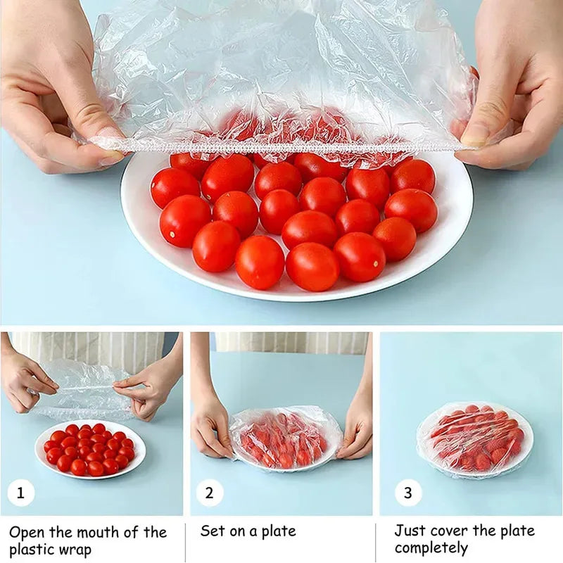 50-500pcs Wrap Disposable Food Cover,Elastic Food Bowl Protective Covers,Fruit Fresh-keeping Plastic Bag,Fruit Vegetable Cover