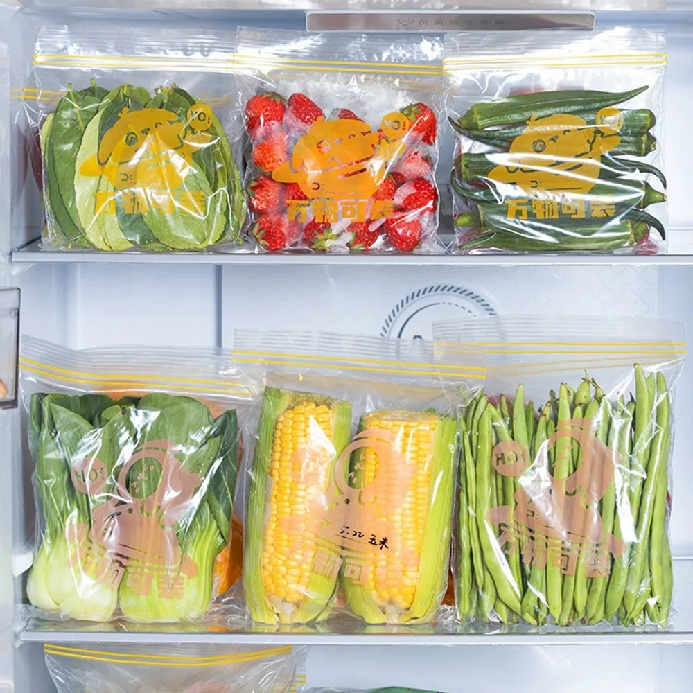 15/20/30PCS Fresh Keeping Bag for Vegetable Fruit Kitchen Food Freezing Preservation Sealed Bags with Zipper Home Storage Bags