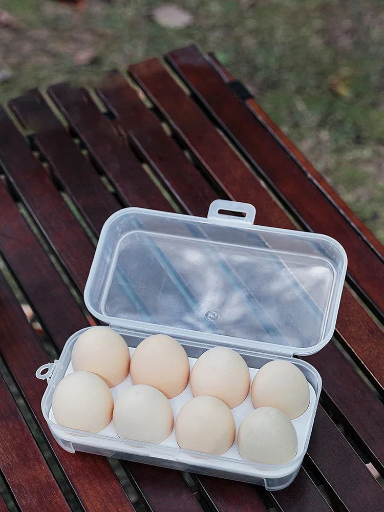 Portable Shockproof Eggs Box 4/8 Grids Storage Container Egg Holder Transparent Kitchen Organizer for Outdoor Camping Picnic