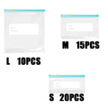 10/15/20/45Pcs Reusable Zipper Fresh-keeping Bag Kitchen Thickened Sealed Bag Refrigerator Fruit Vegetable Leakproof Storage Bag