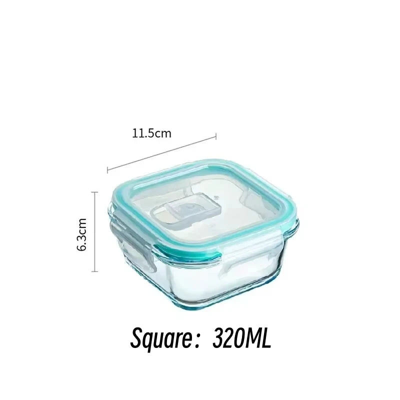 Glass Meal Prep Containers Lunch Box, Food Storage Containers with Locking Lids, Airtight Bento Box, Microwave Oven, Dishwasher
