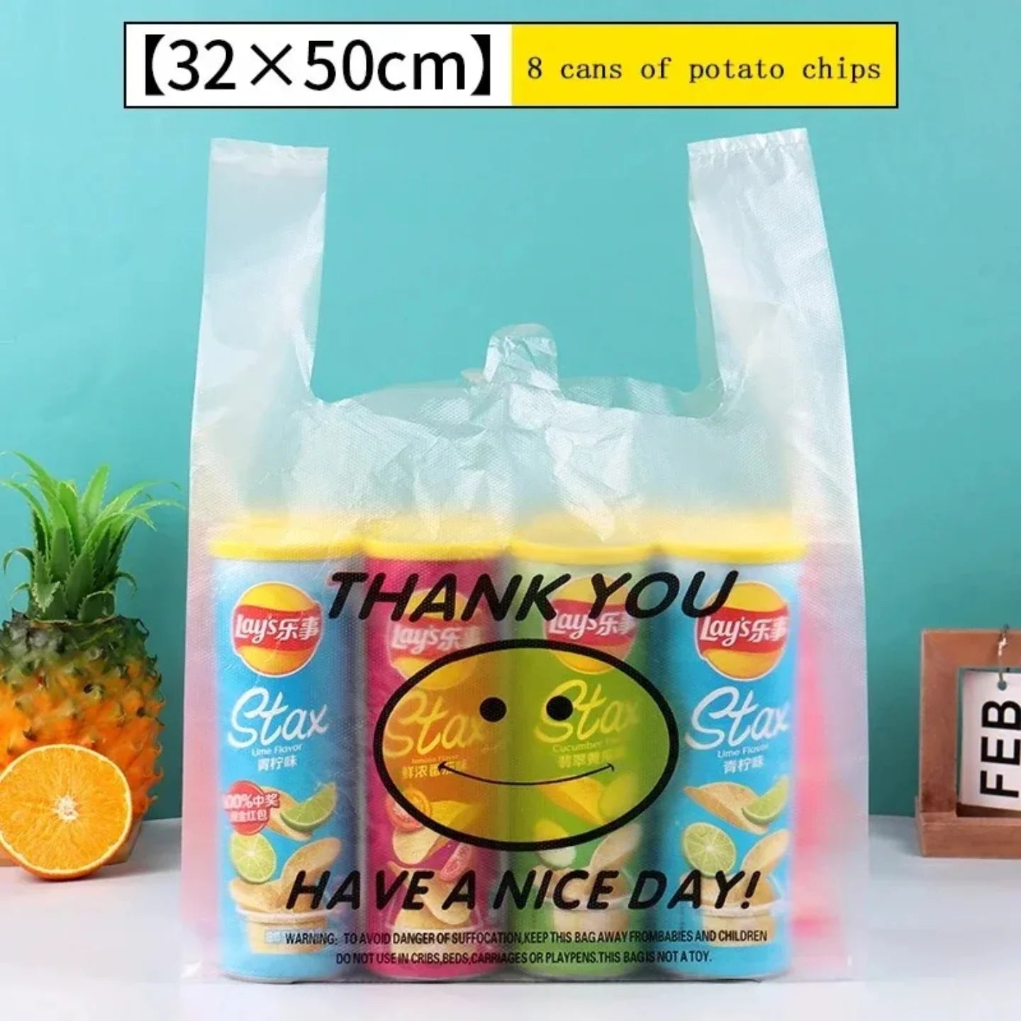 50Pcs Plastic Bag 3 Sizes Food Storage Bags with Handle supermarket Grocery Shopping Useful Shopping Bag Kitchen Storage Basket