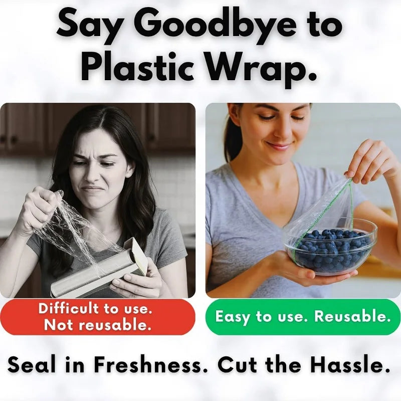 Disposable Food Cover Home Food Grade Fruit Vegetable Saran Wrap Storage Bag Elastic Plastic Wrap Shower Cap Fresh Keeping Bag