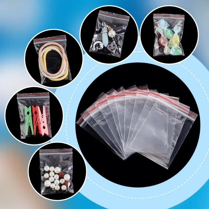 Thickened Zipper Sealed Bags Transparent Plastic Storage Bag for Small Jewelry Food Packing Reclosable Zipper Sealing Bags Pouch