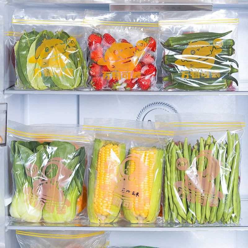 15/20/30PCS Fresh Keeping Bag for Vegetable Fruit Kitchen Food Freezing Preservation Sealed Bags with Zipper Home Storage Bags