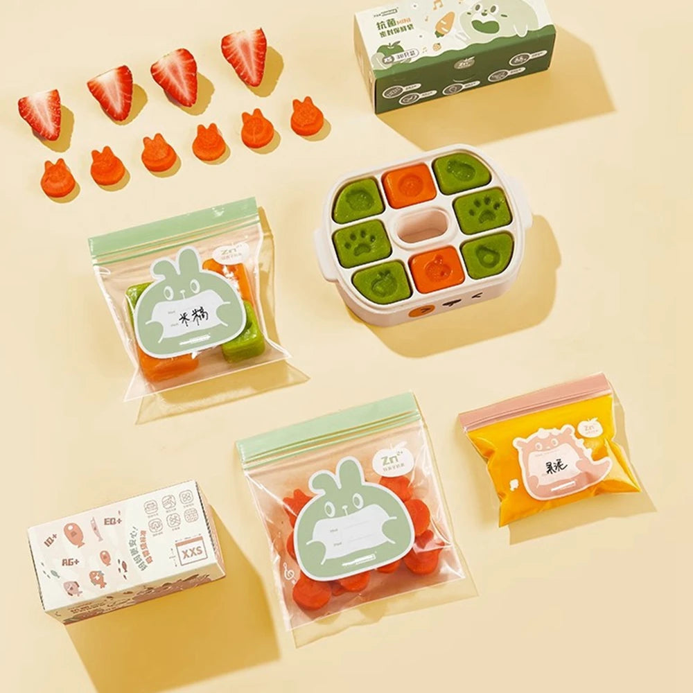 2 Pack Snack and Sandwich Bags Clear Storage Bag with Zip Mini Medium Food Storage Bag Freezer Camping Kitchen Fresh Keeping Bag