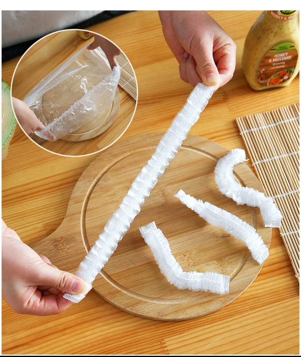 100 disposable food covers | plastic wrap | bowl covers | food-grade fresh-keeping plastic bags | essential for lazy people