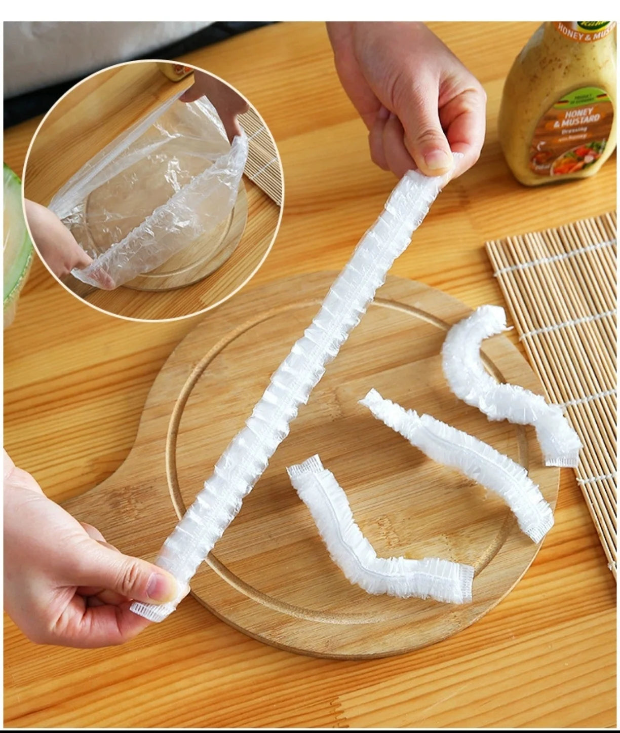 100 disposable food covers | plastic wrap | bowl covers | food-grade fresh-keeping plastic bags | essential for lazy people