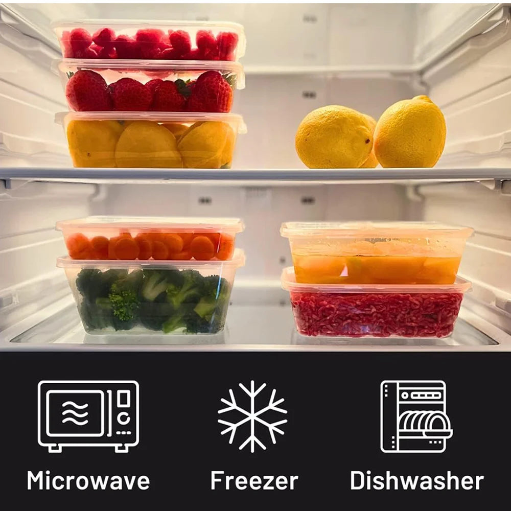 Reusable Takeaway Food Containers Plastic Rectangular 500ml 650ml 750ml 1000ml disposable containers, clear reusable lunch box