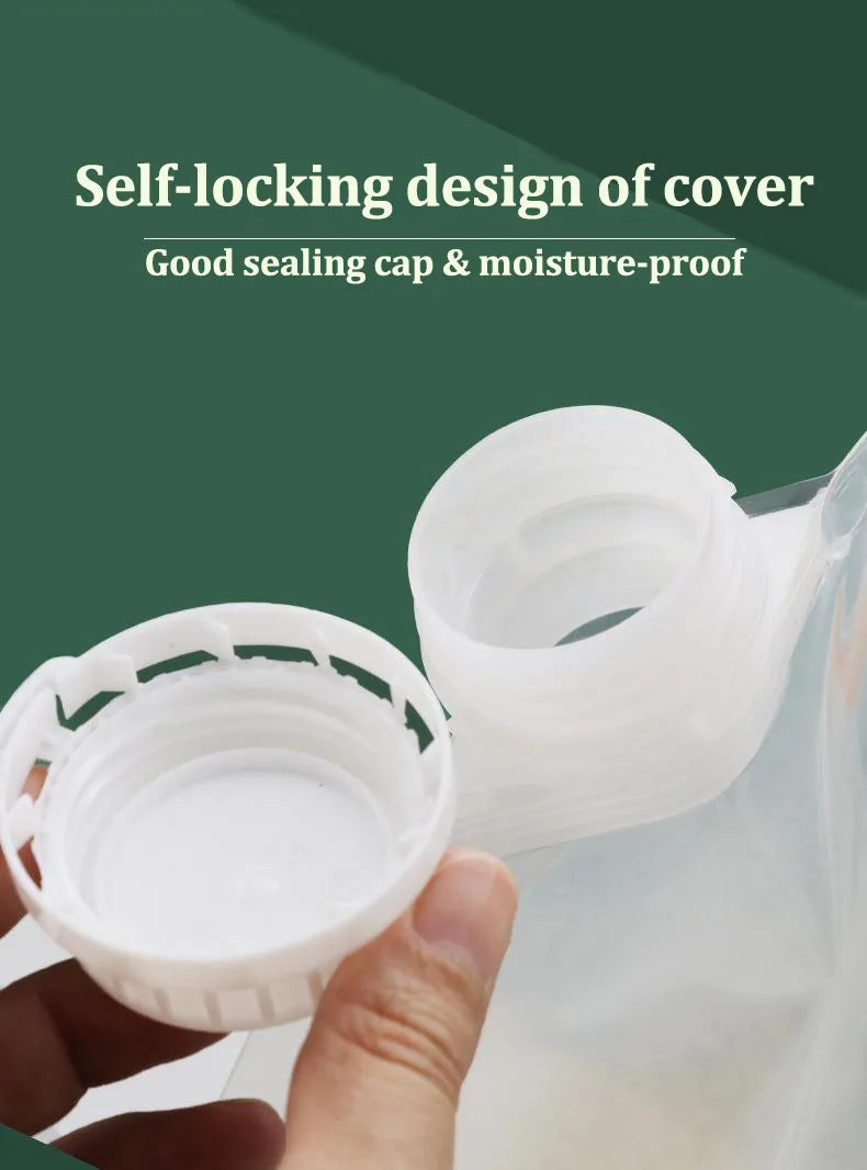 5Pcs Grains Sealed Bag Cereal Containers Moisture-Proof And Insect-Proof Transparent Food Grade Storage Bag Kitchen Organizer