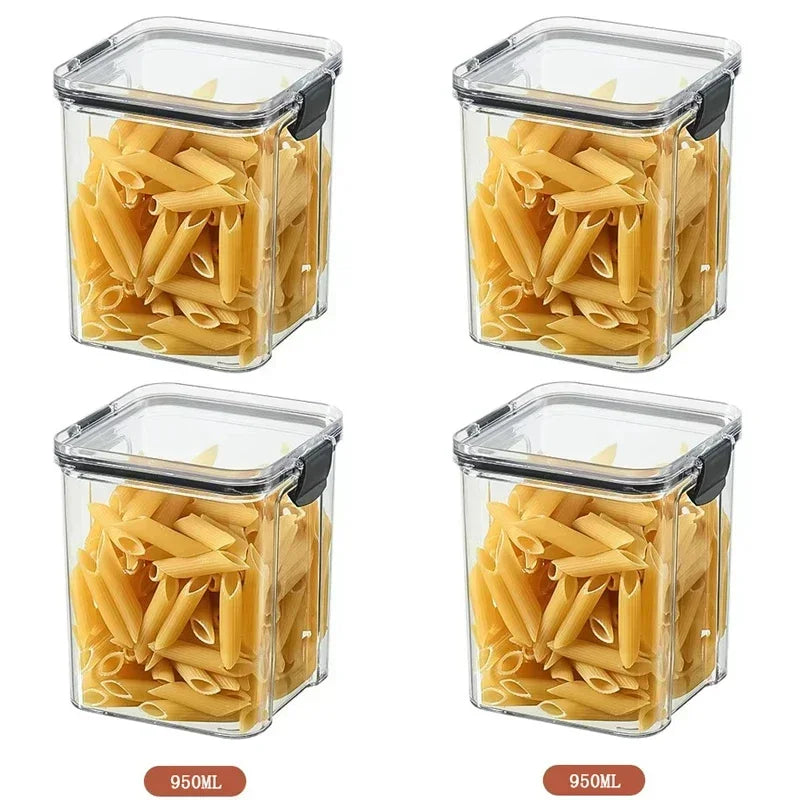 460-1800ml Sets Kitchen Stackable Sealed Jar Plastic Food Storage Box Multigrain Tank Bottle Dried Fruit Tea Storage Containers