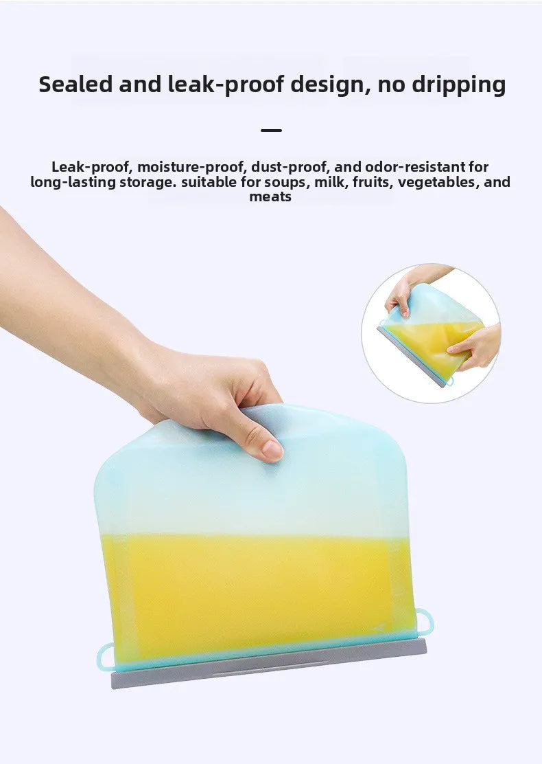 Reusable Silicone Food Storage Bags Thickened Airtight Seal Anti-Odor For Vegetable Fruit Snack Portable Storage Bags