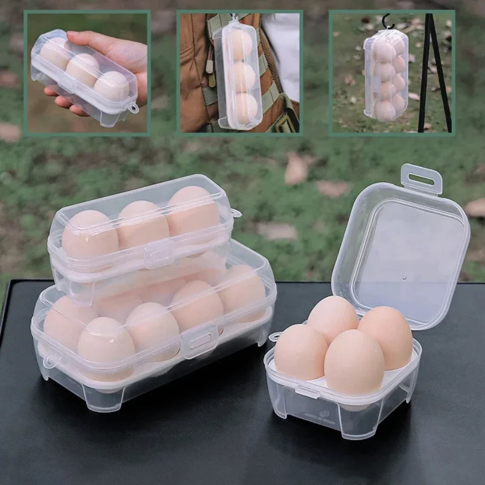 Portable Shockproof Eggs Box 4/8 Grids Storage Container Egg Holder Transparent Kitchen Organizer for Outdoor Camping Picnic