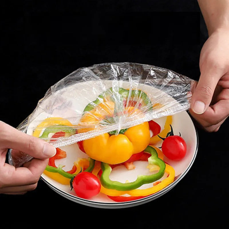 Reusable Disposable Food Cover Plastic Wrap Durable Elastic Food Lids for Bowls Elastic Plate Covers For Kitchen Food Saver Bag
