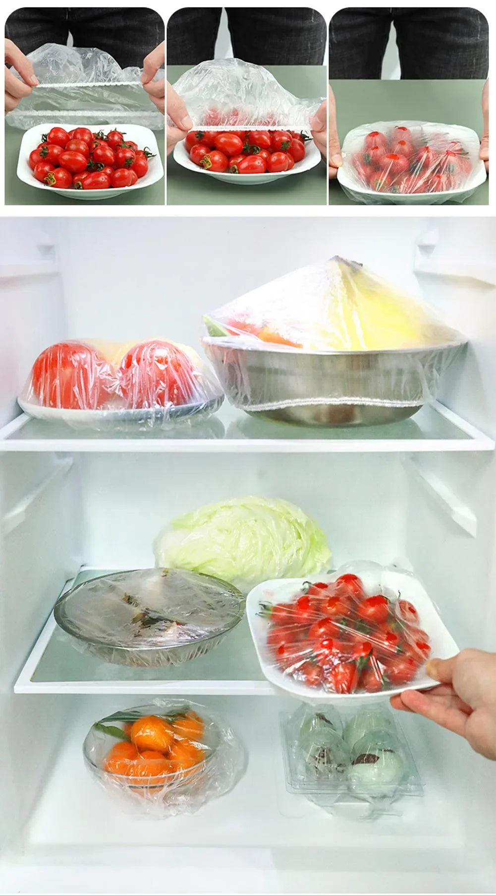 50-500pcs Wrap Disposable Food Cover,Elastic Food Bowl Protective Covers,Fruit Fresh-keeping Plastic Bag,Fruit Vegetable Cover