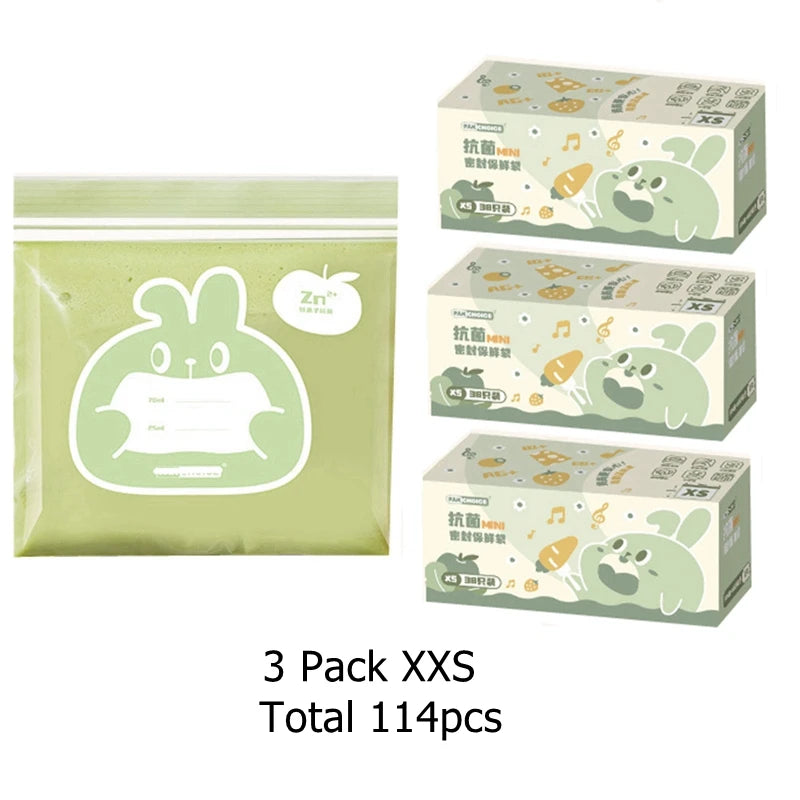 2 Pack Snack and Sandwich Bags Clear Storage Bag with Zip Mini Medium Food Storage Bag Freezer Camping Kitchen Fresh Keeping Bag